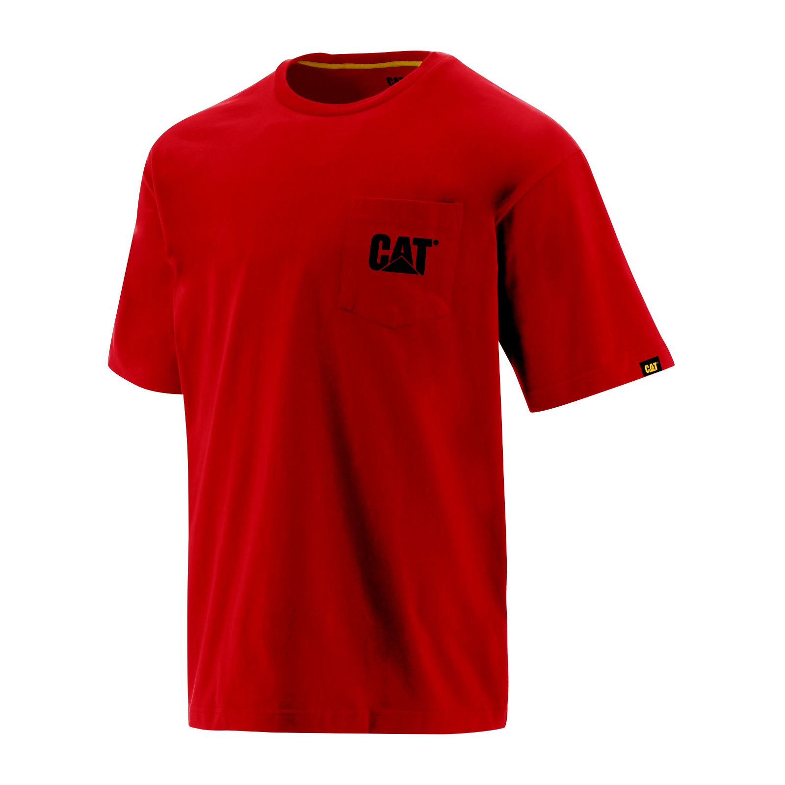 Caterpillar Trademark Pocket - Mens T-Shirts - Red - NZ (673TUDFCQ)